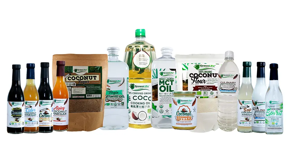 A range of Greenlife Coconut products